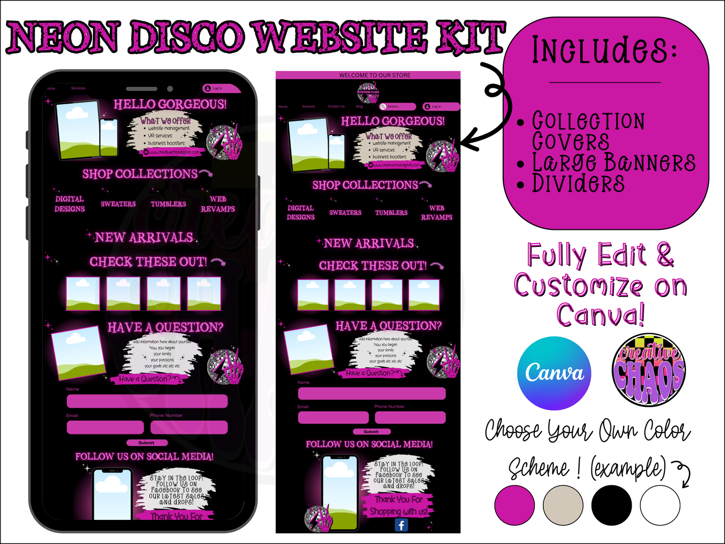 Neon Disco Website Template